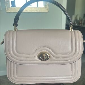 Coach Cream Shoulder Bag with Gold Accents